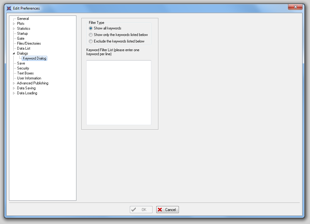 图 8.18  Keyword Dialog Preferences (关键字对话框选项)